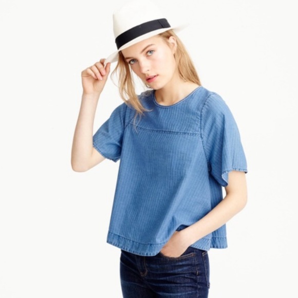 J Crew Swing Top In Spanish Indego